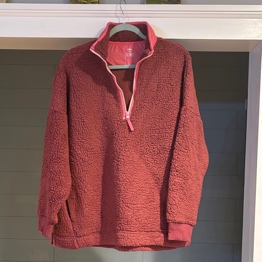 Aerie Red Sherpa Pullover